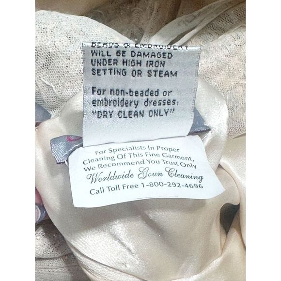 Jovani Strapless Trumpet Embroidered Corset Prom Dress Gown Light Cafe Size 16 - Picture 13 of 15